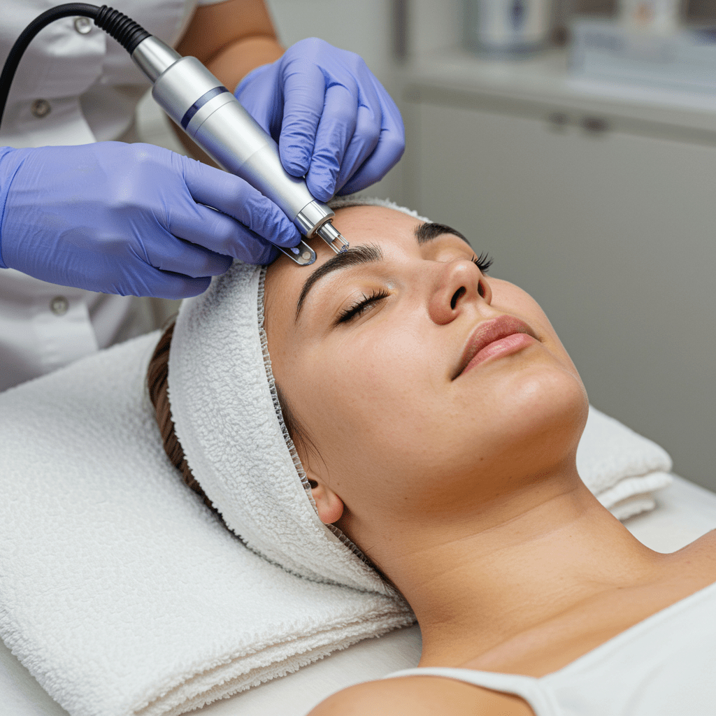 person aged 30-40 undergoing skin improvement treatment