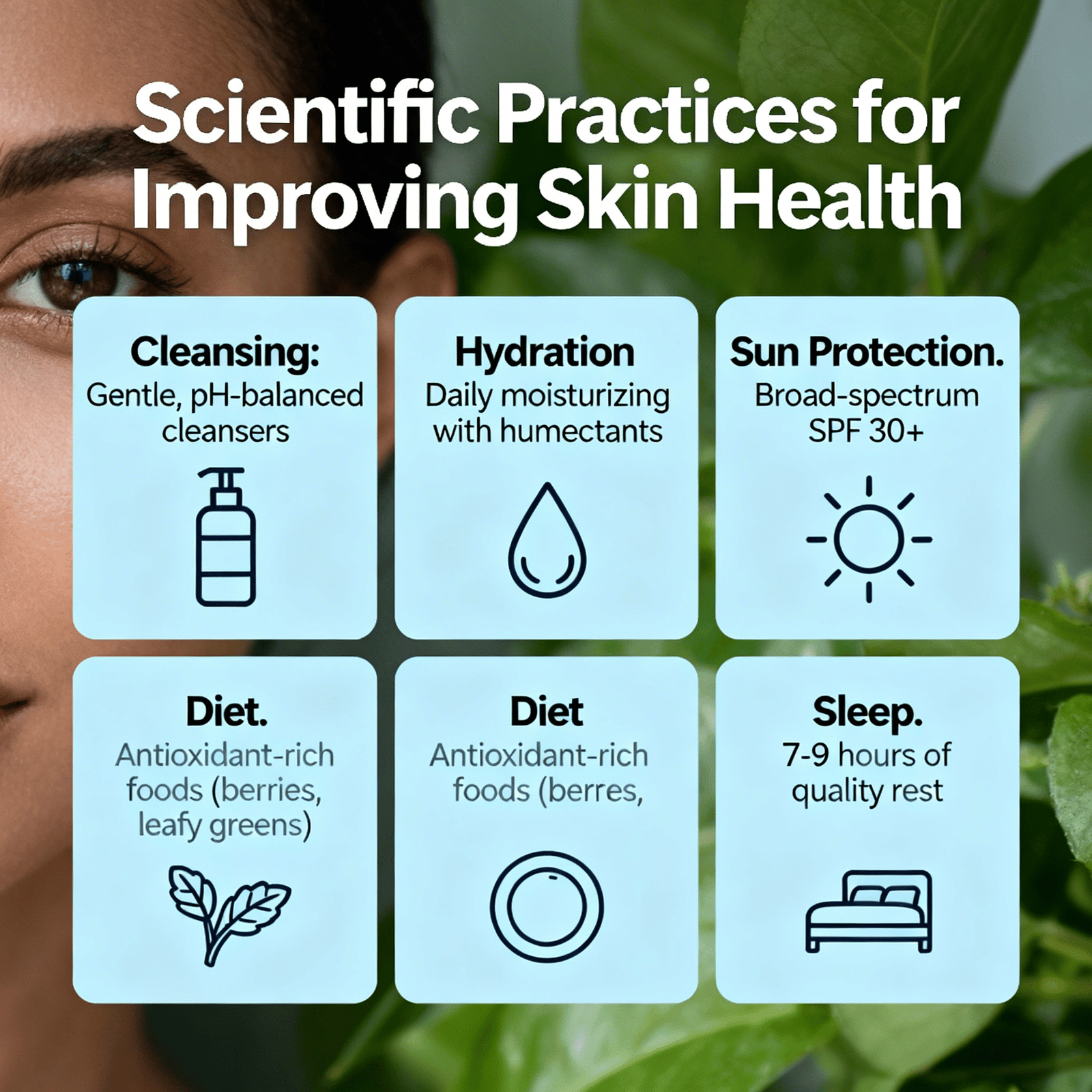 chart showing scientific practices to improve skin health